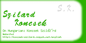 szilard koncsek business card